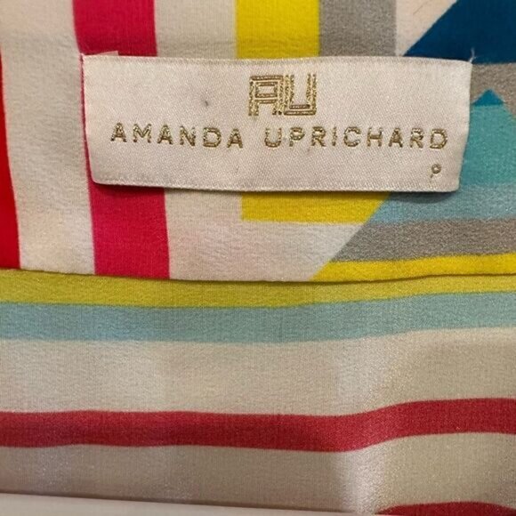 Amanda uprichard silk geometric colorful t shirt dress - Picture 3 of 4